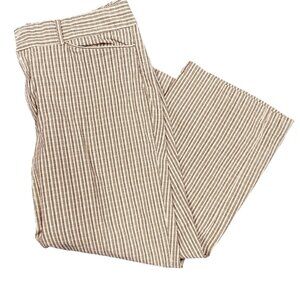 Womens Dockers Ideal Fit Sz 12 Beige Plaid Stretch Mid-Rise Capri Pants